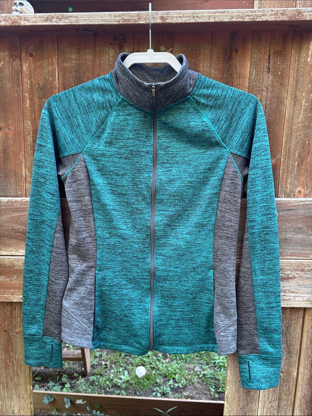 Aeropostale LIVE LOVE DREAM Teal and Gray Full-Zip Light Jacket M SIZE